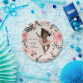 エスニックバレリーナウォーターカラーリースベビーシャワー ペーパープレート (パーティー)