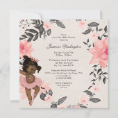 エスニックバレリーナウォーターカラーリースベビーシャワー 招待状 (裏面)