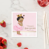 エスニックバレリーナプリンセスピンク金ゴールドベビーシャワー スタンダードカクテルナプキン (インサイチュ)