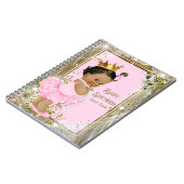 エスニックバレリーナプリンセスベビーシャワーゲストブック ノートブック (左側)