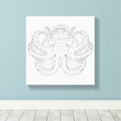 エスニックパターン(の模様が)あるタコ6 キャンバスプリント (インサイチュ (ウッドフロア))