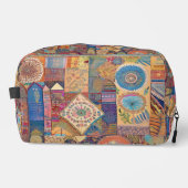 エスニックパッチワークトイレタリーバッグ ドップキット (正面)