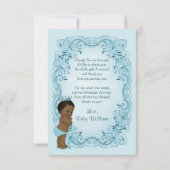 エスニックパーソナライズされたプリンスベビーシャワーありがとう サンキューカード (裏面)