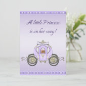 エスニックパープルプリンセスコーチガールズベビーシャワー 招待状 (スタンド正面)