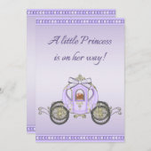 エスニックパープルプリンセスコーチガールズベビーシャワー 招待状 (正面/裏面)