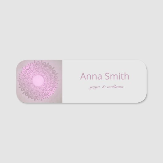 エスニックピンクグラデーション曼荼羅 名札 (正面)