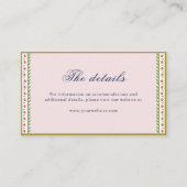 エスニックピンク縁どの花インディアン結婚の詳細 プレイスカード (正面)