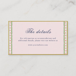 エスニックピンク縁どの花インディアン結婚の詳細 プレイスカード