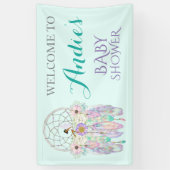 エスニックフェアリードリームキャッチャーBohoフェザーズパステル 横断幕 (縦)