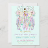 エスニックフェアリードリームキャッチャーBoho任意のカラー紙 招待状 (正面)