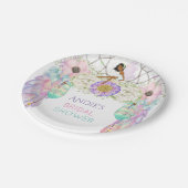 エスニックフェアリードリームキャッチャーBoho羽の結晶 ペーパープレート (アングル)