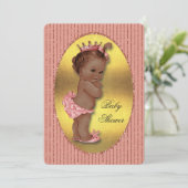 エスニックフェイクプリンセスゴールドフォイルグリッターストライプ 招待状 (スタンド正面)