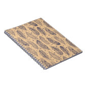 エスニックフェザーの輪郭パターン ノートブック (右側)