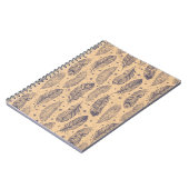 エスニックフェザーの輪郭パターン ノートブック (左側)