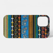 エスニックフェザー:刺繍ボホスタイル iPhoneケース (裏面横)