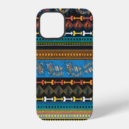 エスニックフェザー:刺繍ボホスタイル iPhoneケース (裏面)