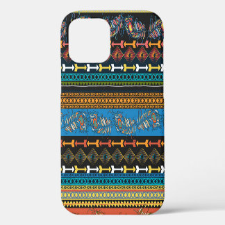 エスニックフェザー：刺繍ボホスタイル iPhone 12ケース