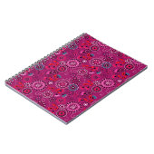 エスニックフォーク抽象芸術フローラルパターンレトロクリムゾン ノートブック (左側)