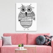 エスニックフクロウインクスケッチ6 キャンバスプリント (インサイチュ (リビング))