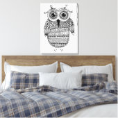 エスニックフクロウインクスケッチ6 キャンバスプリント (インサイチュ (寝室))