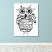 エスニックフクロウインクスケッチ6 キャンバスプリント (インサイチュ (ウッドフロア))