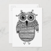 エスニックフクロウインクスケッチ ポストカード (正面/裏面)