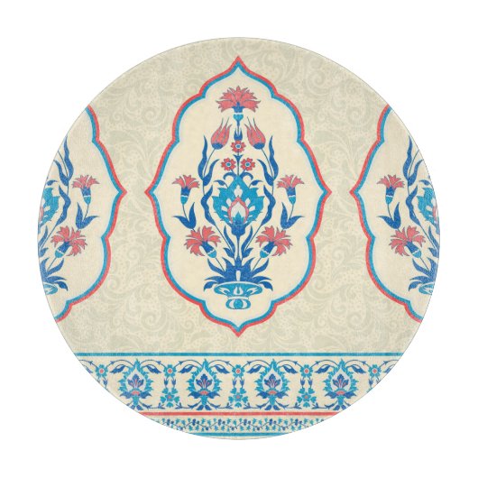 エスニックフローラファブリック：シームレスなエレガンス カッティングボード (正面)