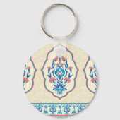 エスニックフローラファブリック：シームレスなエレガンス キーホルダー (裏面)