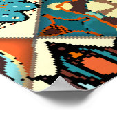 エスニックフローラマンダラシームレスパターン。カラフルm ポスター (角)