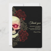 エスニックブラックフローラダークゴシックスカルハロウィーン サンキューカード (正面)