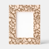 エスニックブラック&ホワイトペイズリーフローラ レーザー彫刻フレーム (正面)