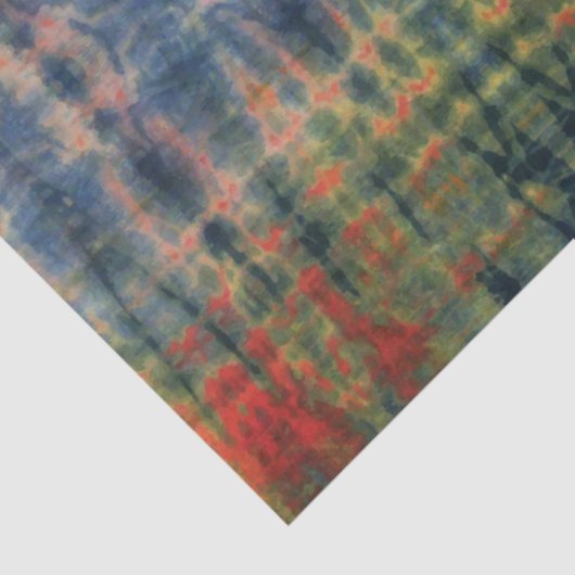 エスニックブルーグリーン絞り染めパタ伝統的ーン 薄葉紙 (詳細)