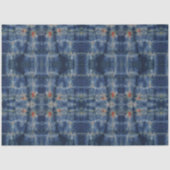 エスニックブルー絞り染め伝統的パターンスタイル 薄葉紙 (正面)