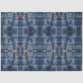 エスニックブルー絞り染め伝統的パターンスタイル 薄葉紙