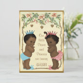 エスニックプリンスアンドプリンセスツイン誕生日 招待状 (スタンド正面)