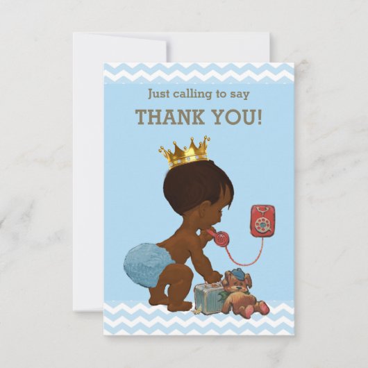 エスニックプリンスオンフォンありがとうシェブロン サンキューカード (正面)