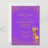 エスニックプリンスパープルと金ゴールド少年の赤ちゃんシャワー 招待状 (正面)