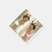 エスニックプリンスプリンセスベビーシャワー スタンダードカクテルナプキン (角)