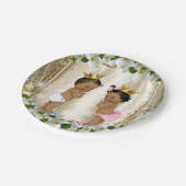 エスニックプリンスプリンセスベビーシャワー ペーパープレート (アングル)