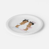 エスニックプリンスプリンセスベビーシャワー ペーパープレート (アングル)