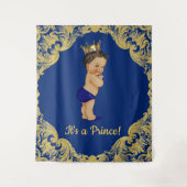 エスニックプリンスベイビーシャワーバックドロップ タペストリー (正面)