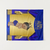 エスニックプリンスベイビーシャワーバナー背景 タペストリー (正面(横))