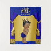 エスニックプリンスベイビーシャワーバナー背景 タペストリー (正面)