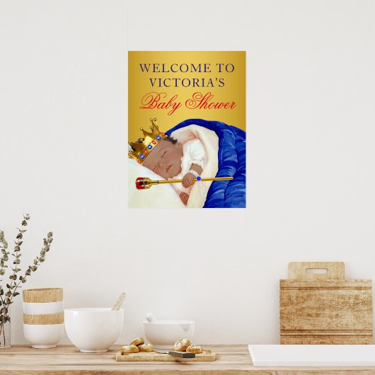 エスニックプリンスベビーシャワーのサイン ポスター (キッチン)