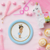 エスニックプリンスベビーブルー金ゴールドベビーシャワー ペーパープレート (パーティー)