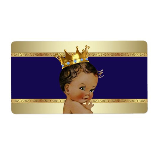 エスニックプリンスボーイ赤ちゃんシャワー水ボトルラベル ラベル (正面)