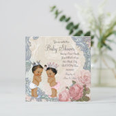 エスニックプリンス&プリンセス双子ベビーシャワー 招待状 (スタンド正面)