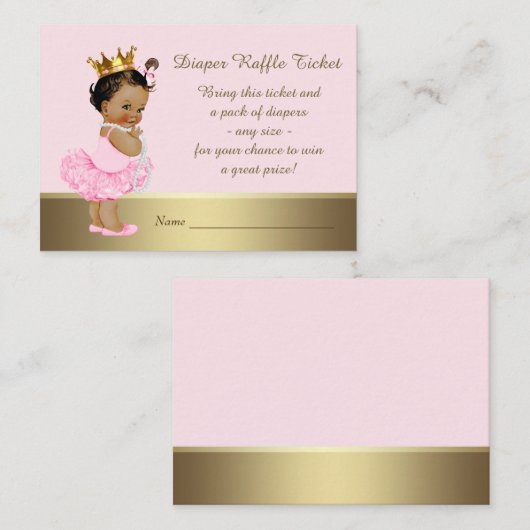 エスニックプリンセスおむつラッフルチケット エンクロージャーカード (正面/裏面)