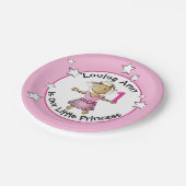 エスニックプリンセスかわいい1歳の誕生日ピンクパーティー ペーパープレート (アングル)