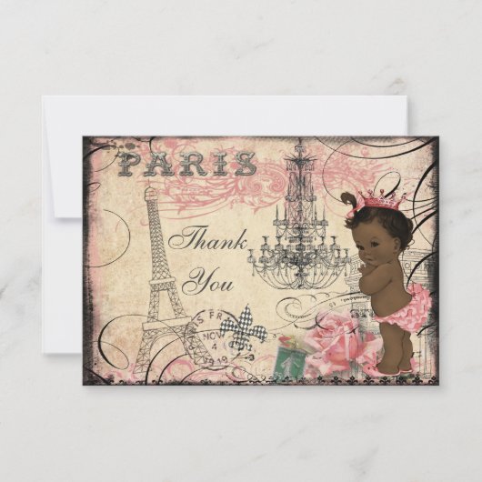 エスニックプリンセスエッフェルタワーシャンデリアサンキュー サンキューカード (正面)